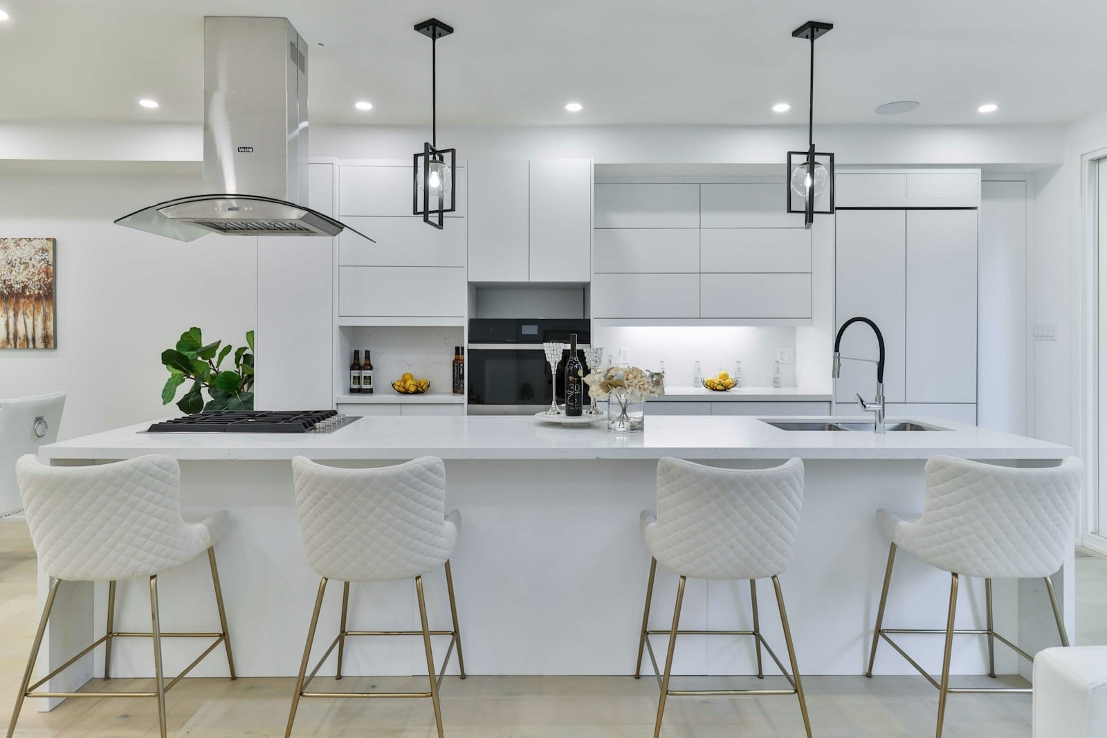 Cocina blanca con isla